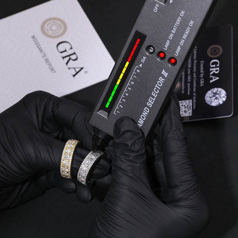 GRA Certified Exquisite Hip Hop Men's Moissanite Ring - GuardianAngel Jewels