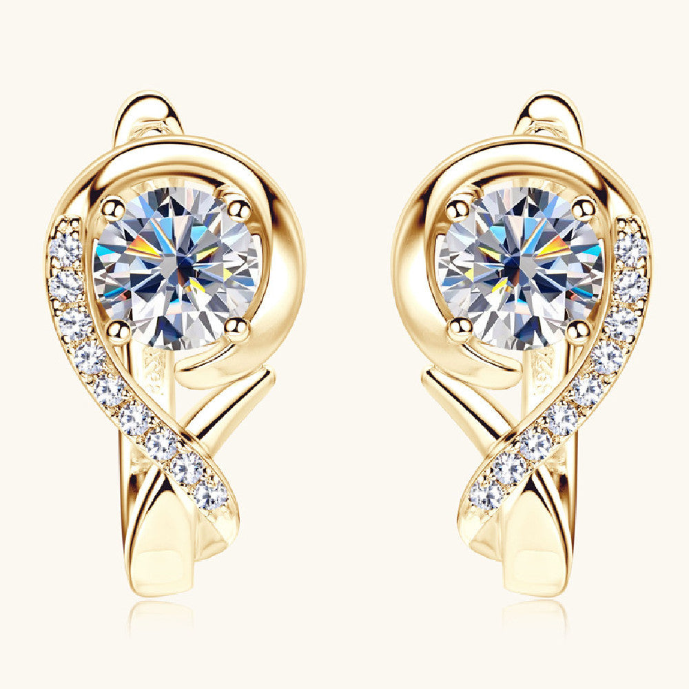 Women's Fashion Sterling Silver Moissanite Earrings