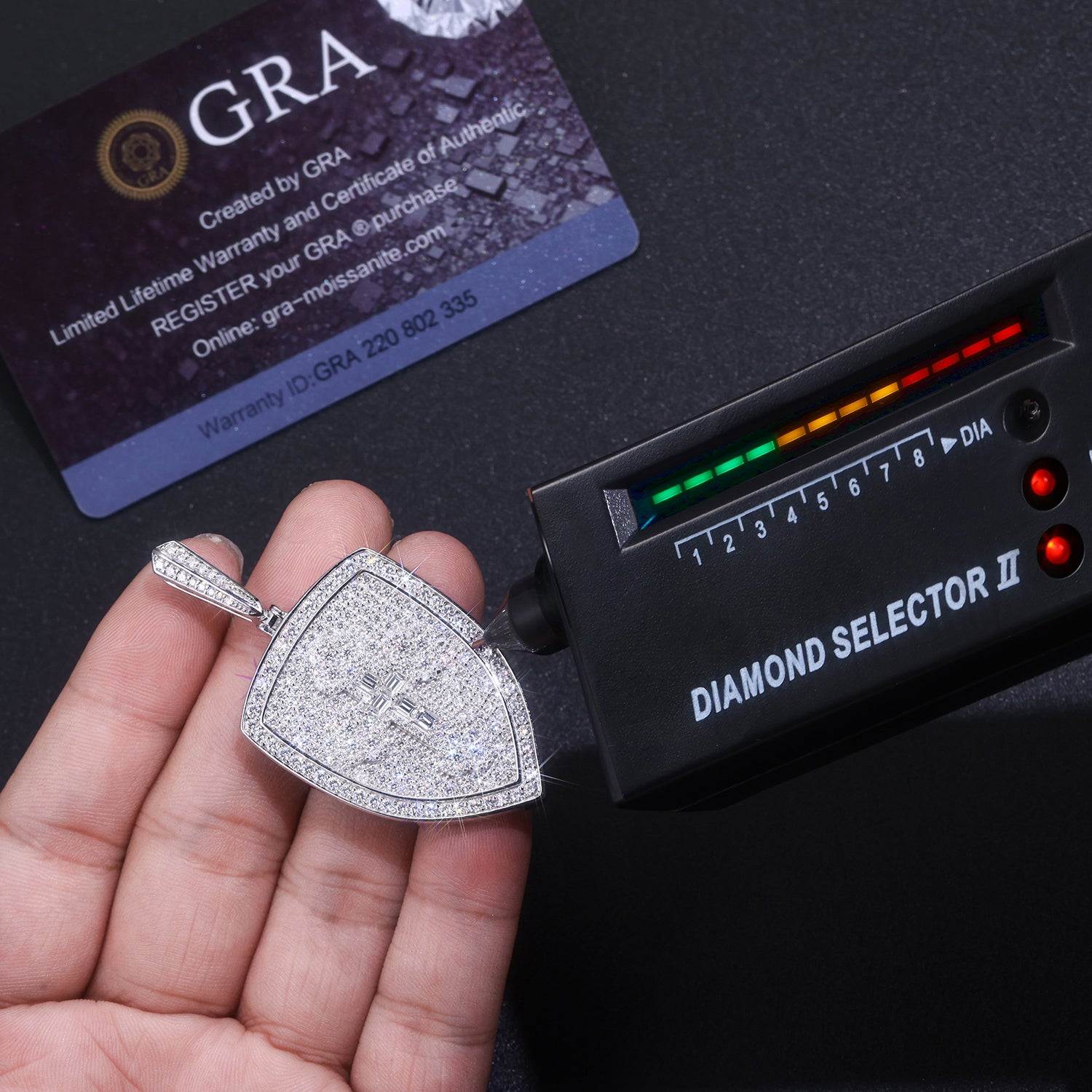 GRA Certified Starlight Shield Moissanite Platinum Pendant - GuardianAngel Jewels