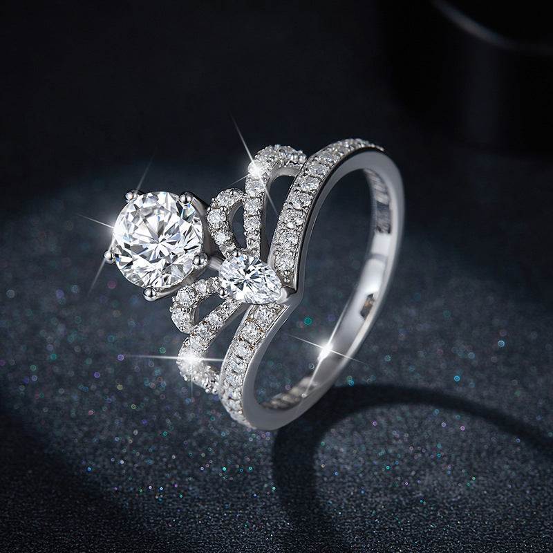Princess Jasmine - Moissanite Crown Women's Ring - GuardianAngel Jewels
