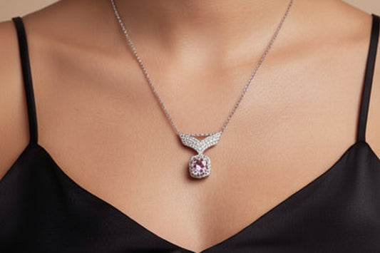 Day Dreamer- Moissanite Pendant Necklace Sterling Silver - GuardianAngel Jewels