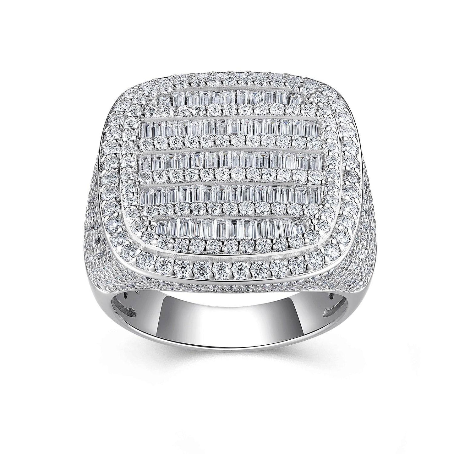 GRA Certified Bold Luxury Moissanite Platinum Plated Ring - GuardianAngel Jewels