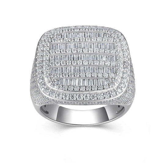 GRA Certified Bold Luxury Moissanite Platinum Plated Ring - GuardianAngel Jewels