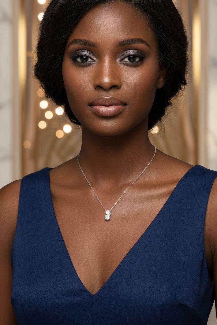 Little Fox Moissanite Clavicle Necklace Pendant - GuardianAngel Jewels