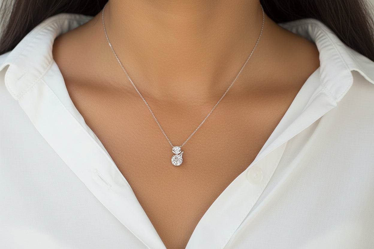Little Fox Moissanite Clavicle Necklace Pendant - GuardianAngel Jewels