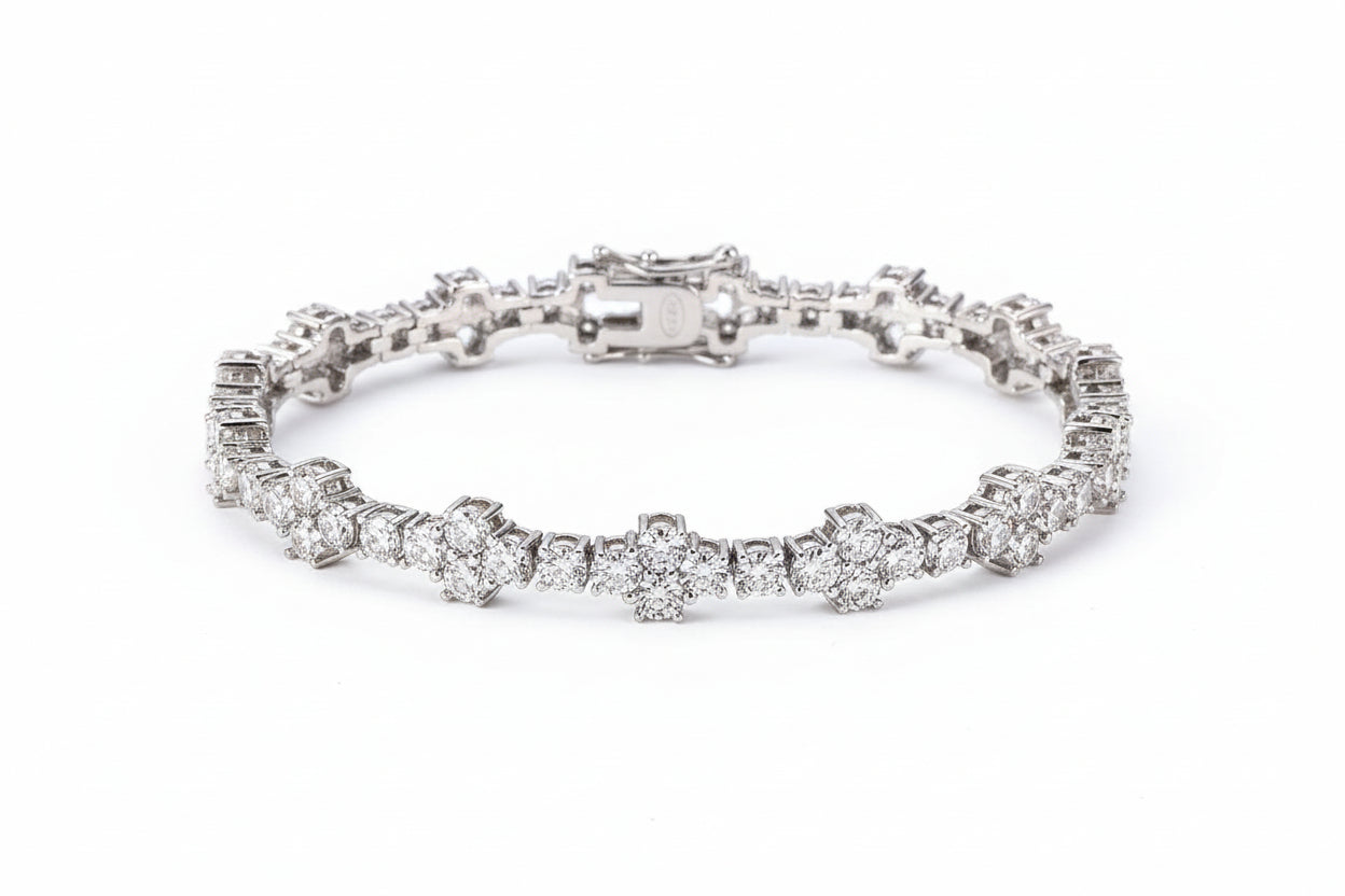 GRA Certified 3mm Sterling Silver Moissanite Tennis Bracelet - GuardianAngel Jewels