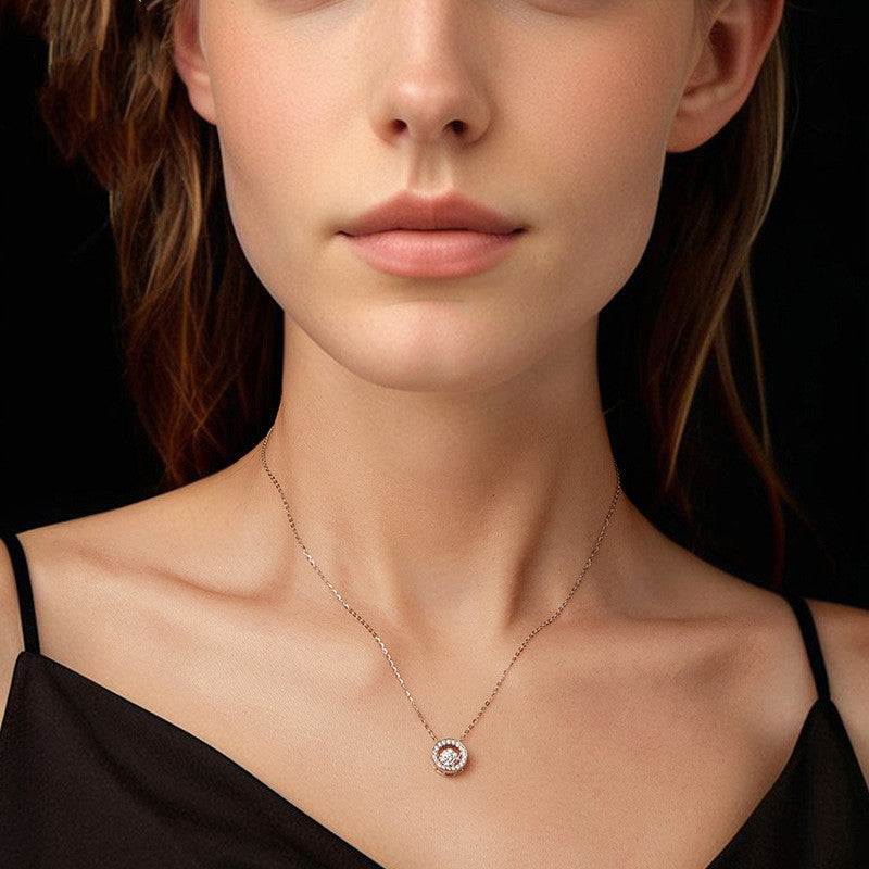 Shining Halo - Moissanite Pendant Necklace - GuardianAngel Jewels