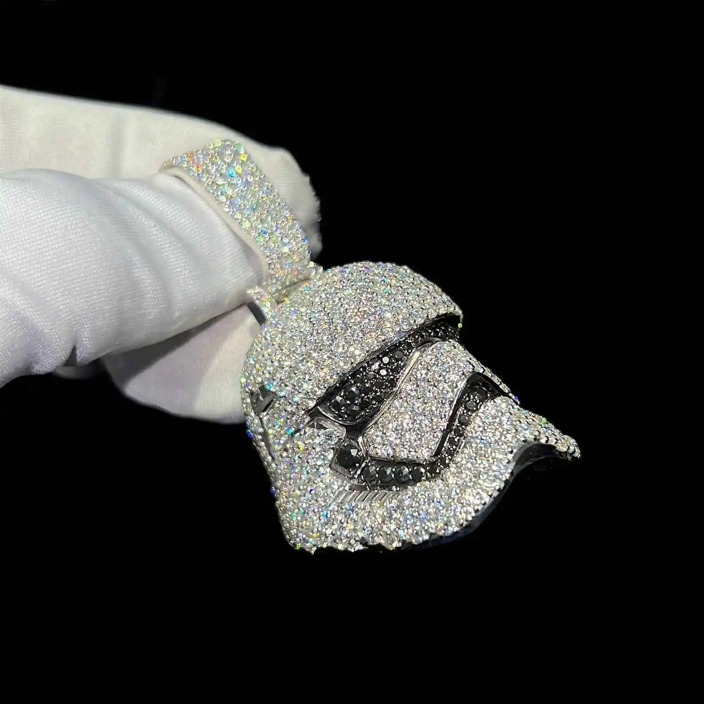 Storm Trooper Moissanite Iced Out Pendant 14K Gold Plated - GuardianAngel Jewels