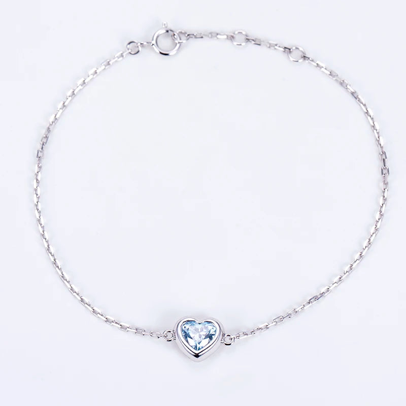 IGI Certified 1.01ct Diamond Heart Cut Fancy Blue VVS1 18k Gold Bracelet