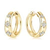 GRA Certified Moissanite Trio Flower Hoop Earrings 925 14K Gold Plated