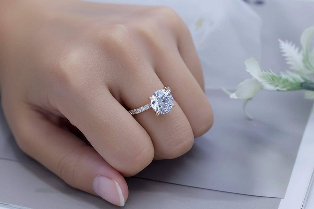 IGI Certified 18k Yellow Gold 6 Prongs Round Diamond Ring - GuardianAngel Jewels