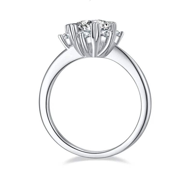 IGI Certified 1Ct Diamond Snowflake Wedding Ring White Gold