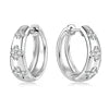 GRA Certified Moissanite Trio Flower Hoop Earrings 925 14K Gold Plated