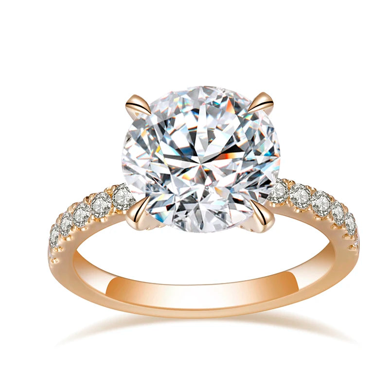 IGI Certified 18k Yellow Gold 6 Prongs Round Diamond Ring - GuardianAngel Jewels