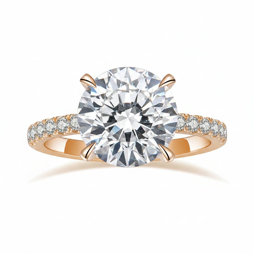 IGI Certified 18k Yellow Gold 6 Prongs Round Diamond Ring - GuardianAngel Jewels