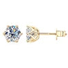 GRA Certified 1Ct Round Moissanite Screw Back Stud Earrings 10K Solid Gold