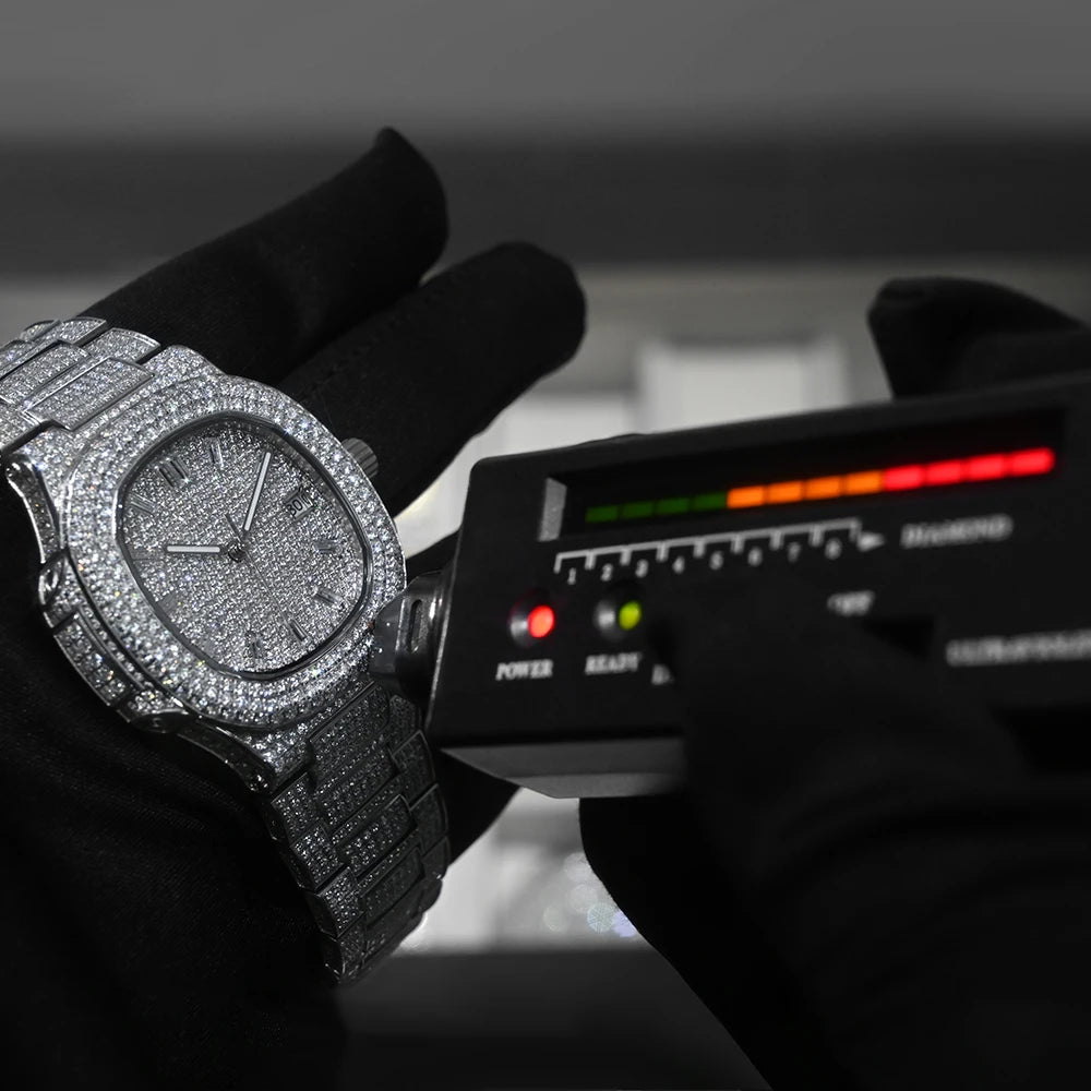 SEAKOSS Full Iced Out Moissanite Luxury Watch for Men - GuardianAngel Jewels