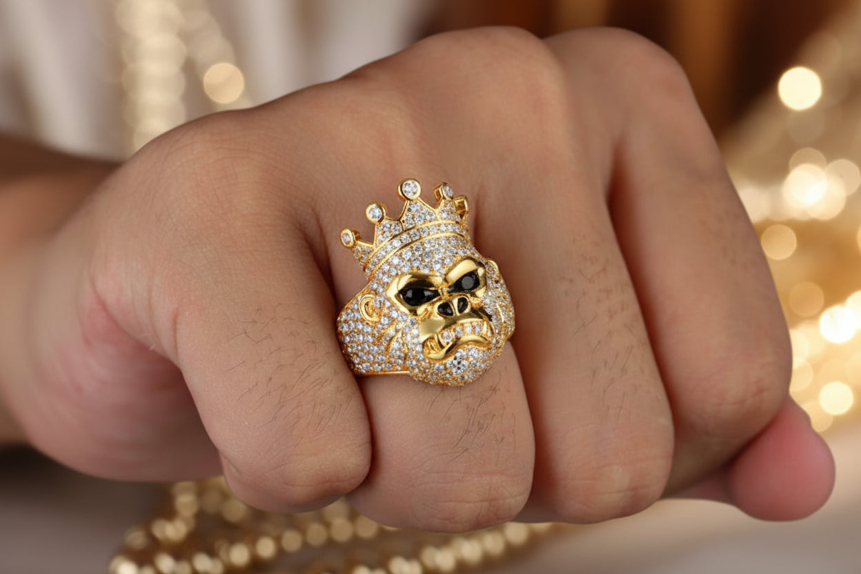 GRA Certified King Gorilla VVS1 Moissanite Animal Ring - GuardianAngel Jewels