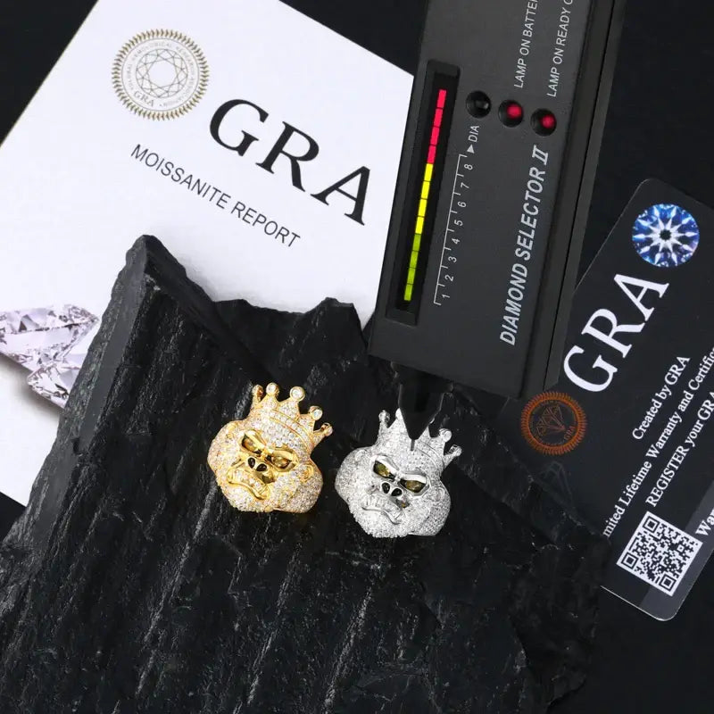 GRA Certified King Gorilla VVS1 Moissanite Animal Ring - GuardianAngel Jewels