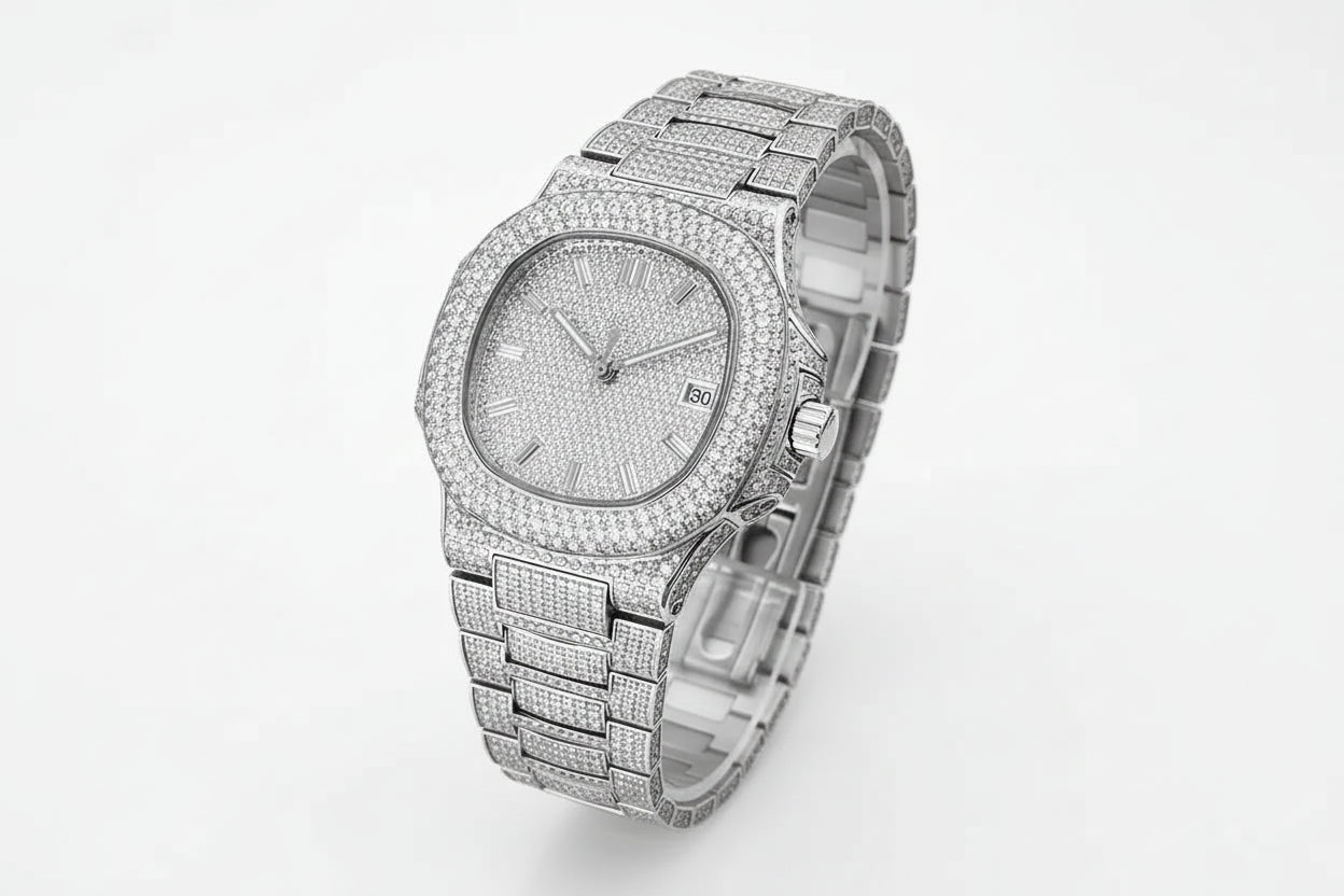 SEAKOSS Full Iced Out Moissanite Luxury Watch for Men - GuardianAngel Jewels