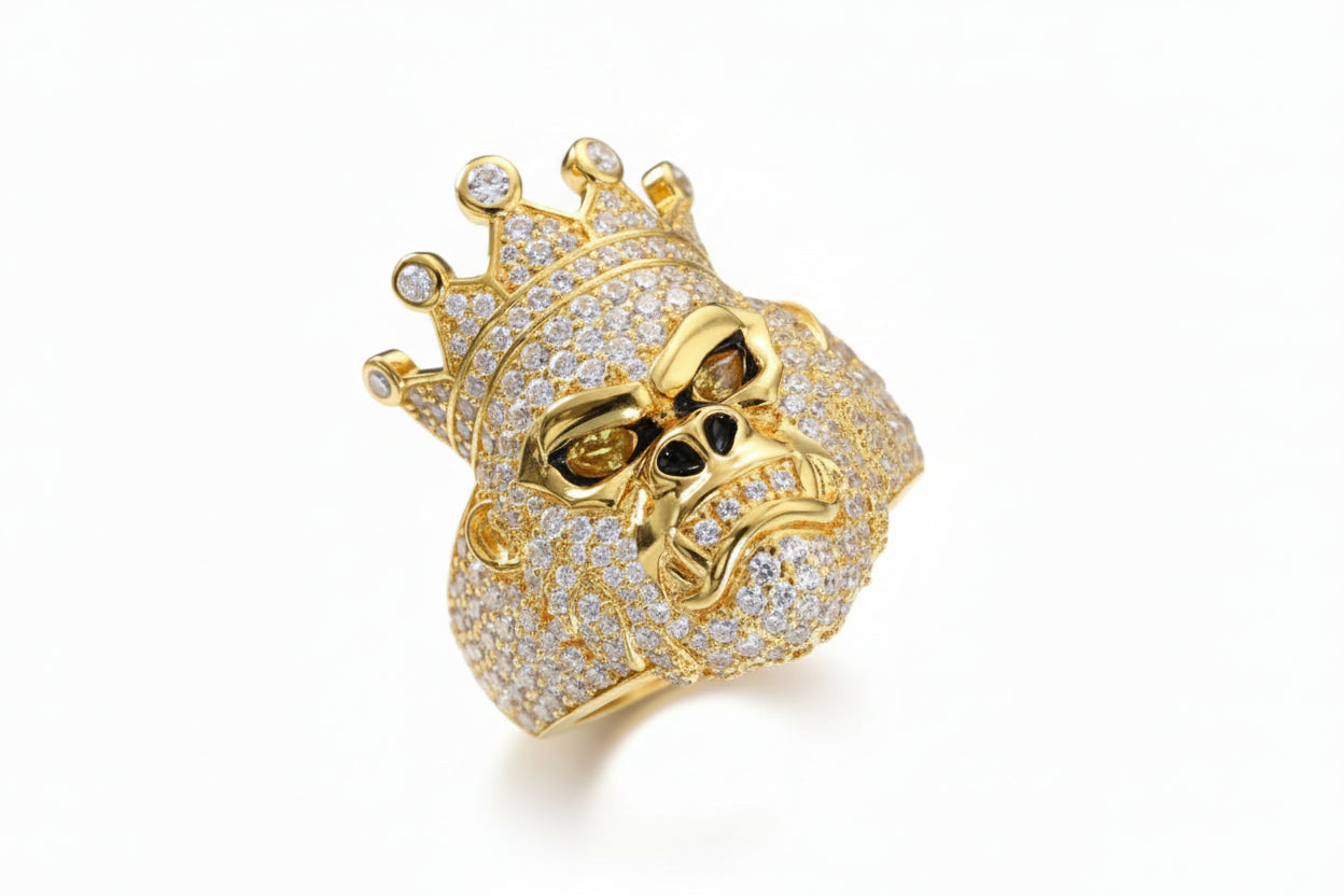 GRA Certified King Gorilla VVS1 Moissanite Animal Ring - GuardianAngel Jewels