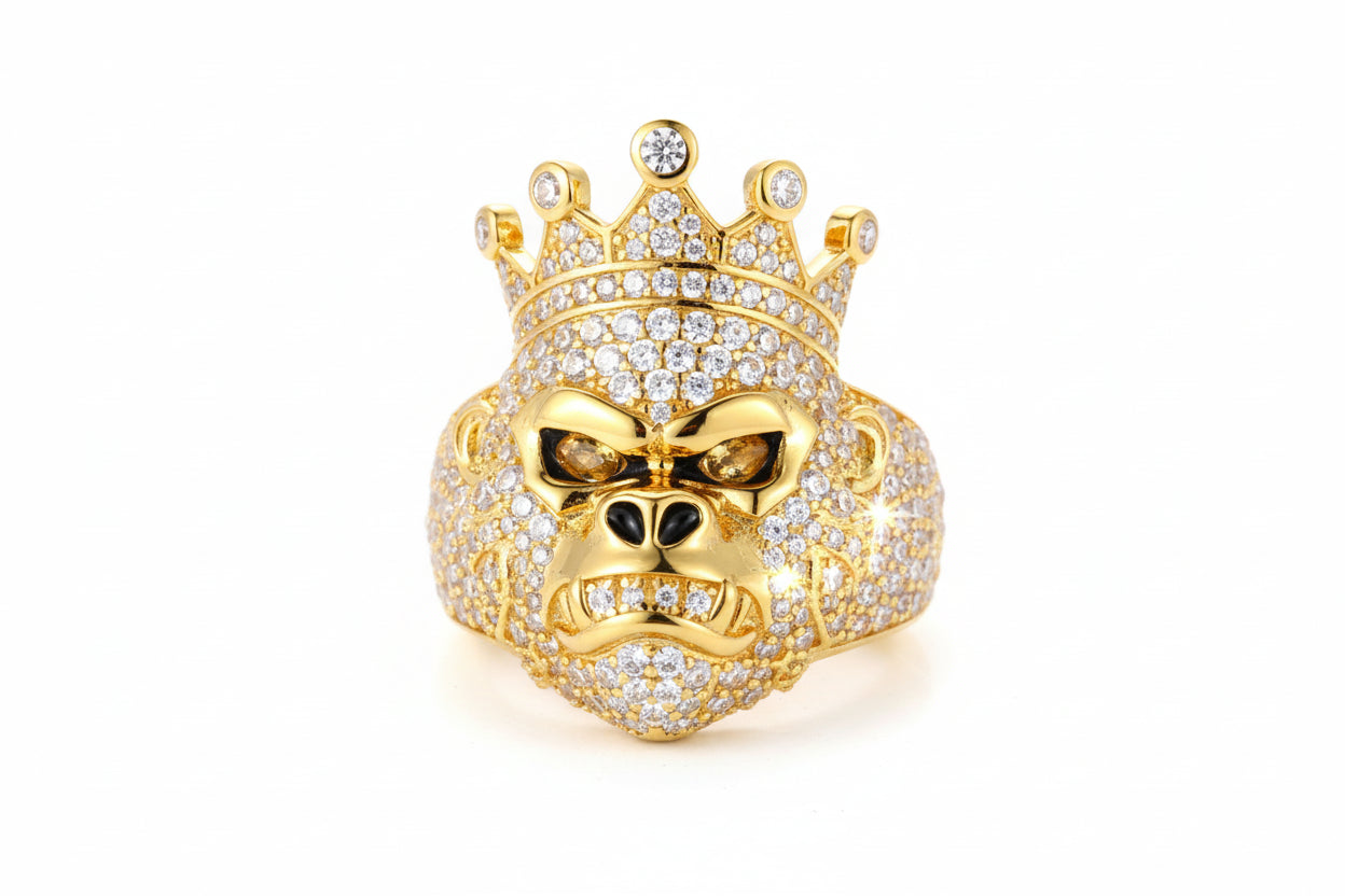 GRA Certified King Gorilla VVS1 Moissanite Animal Ring - GuardianAngel Jewels