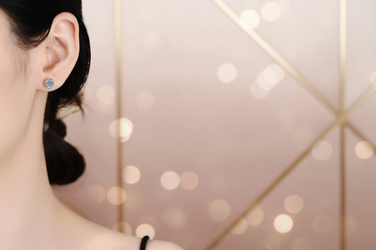 1 Carat Round Cut Moissanite Stud Earrings - GuardianAngel Jewels