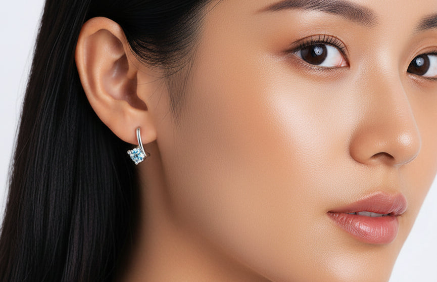 2 Carat Moissanite Lever-Back Round Cut S925 Silver Earrings - GuardianAngel Jewels