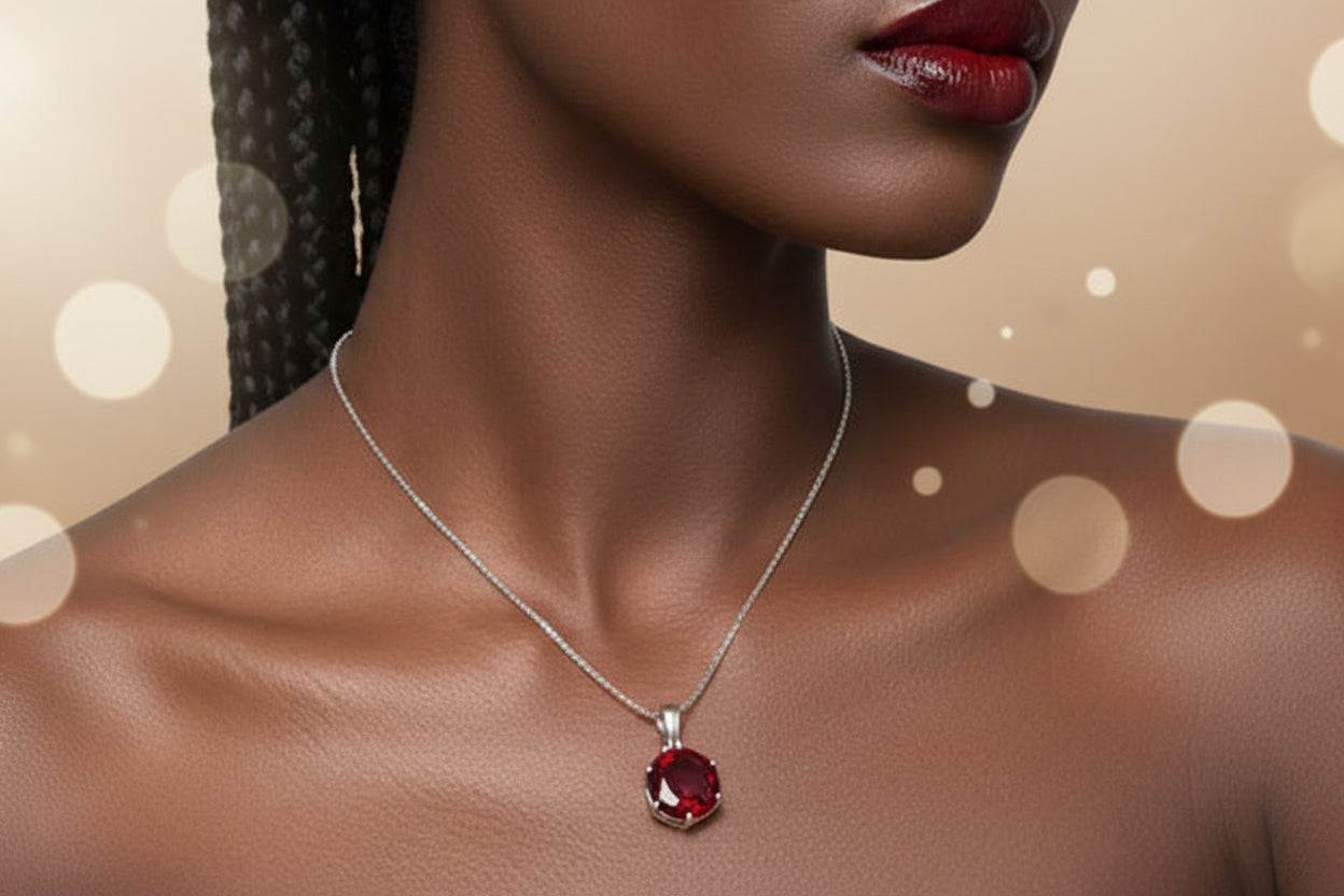 Solitaire - Round 6 Prong Moissanite Pendant Necklace - GuardianAngel Jewels