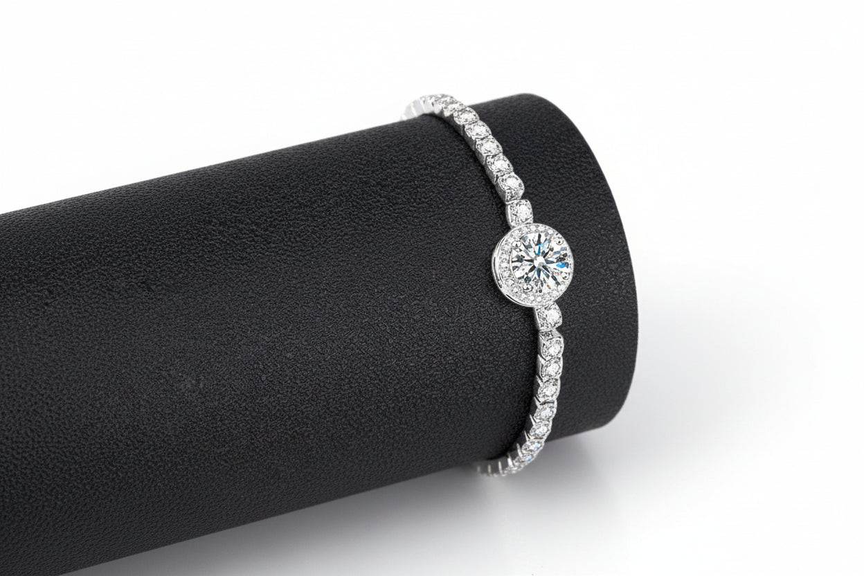 Bolo - 1 Carat Moissanite Bracelet Sterling Silver - GuardianAngel Jewels