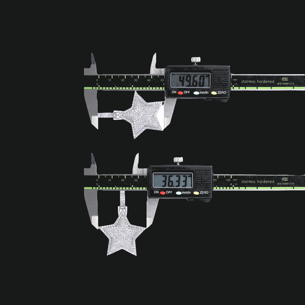 GRA Certified Kings Star Moissanite Pendant Platinum Plated - GuardianAngel Jewels