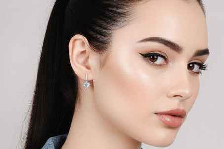 1 Carat Silver Moissanite Stud Earrings