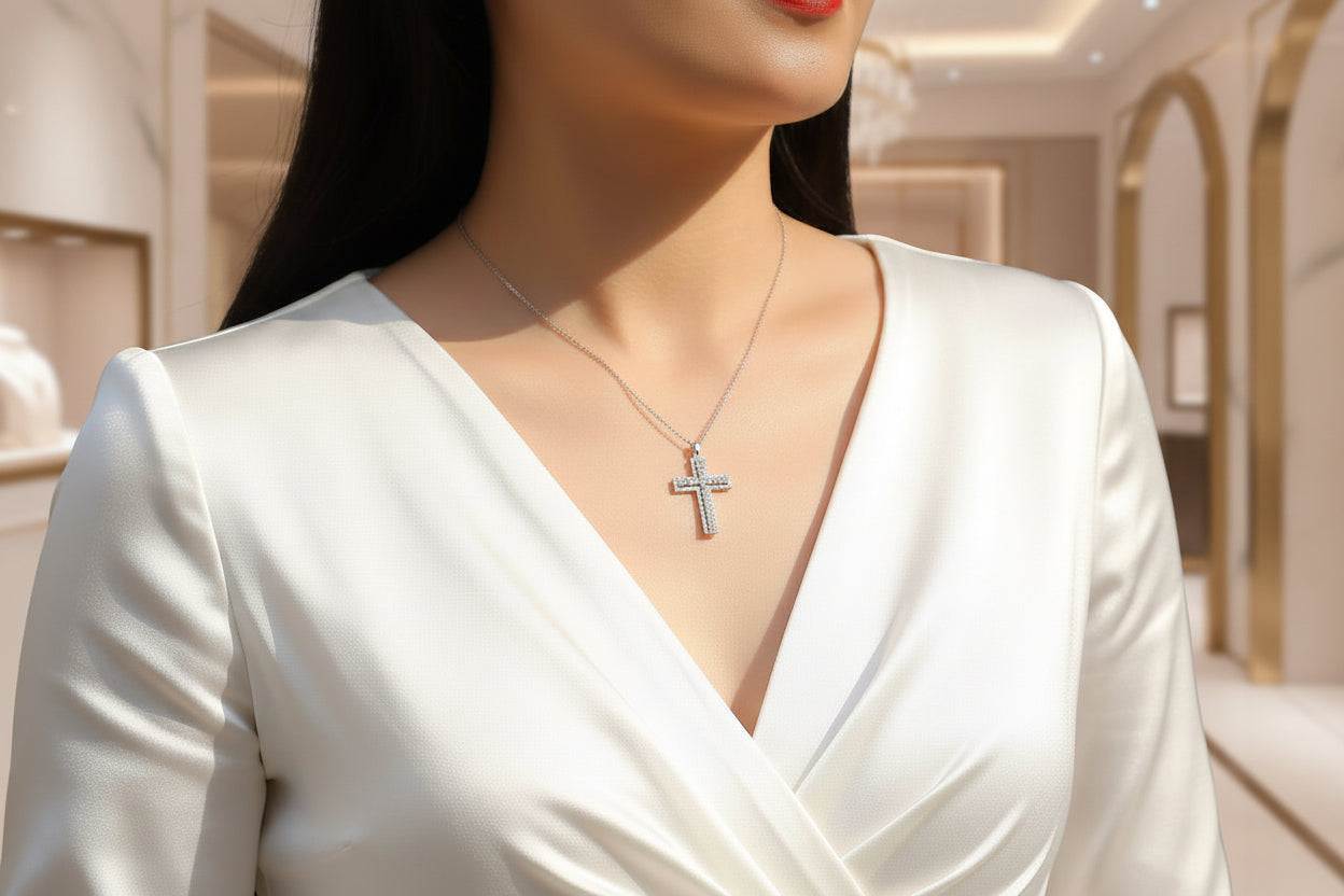 Shelter - Moissanite Pendant Necklace Sterling Silver Platinum Plated - GuardianAngel Jewels