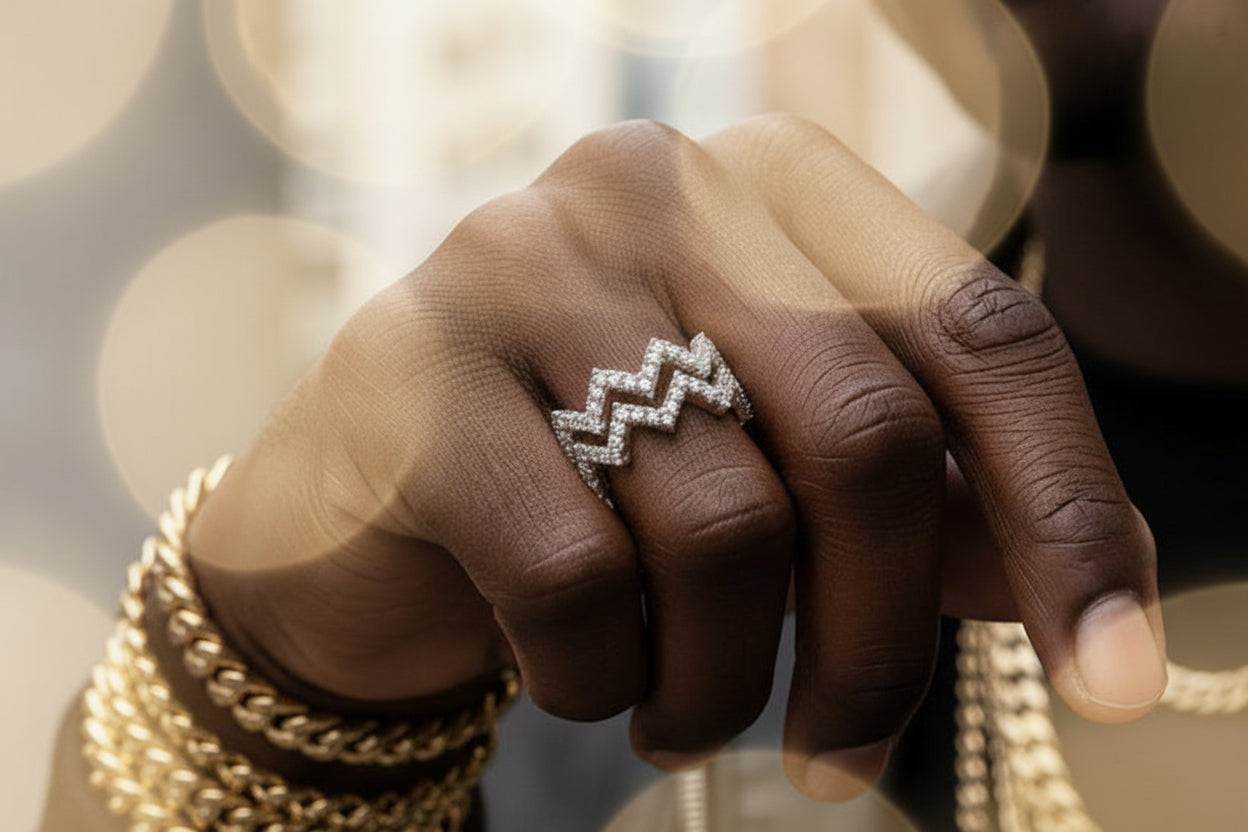 Lightning Shine - Moissanite Ring Silver Platinum plated - GuardianAngel Jewels