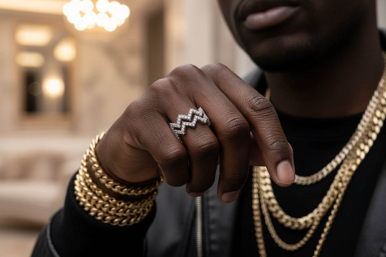 Lightning Shine - Moissanite Ring Silver Platinum plated - GuardianAngel Jewels