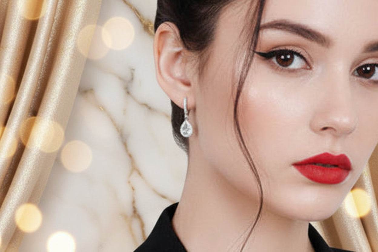 Icy Tear Drops Moissanite Sterling Silver Earrings - GuardianAngel Jewels