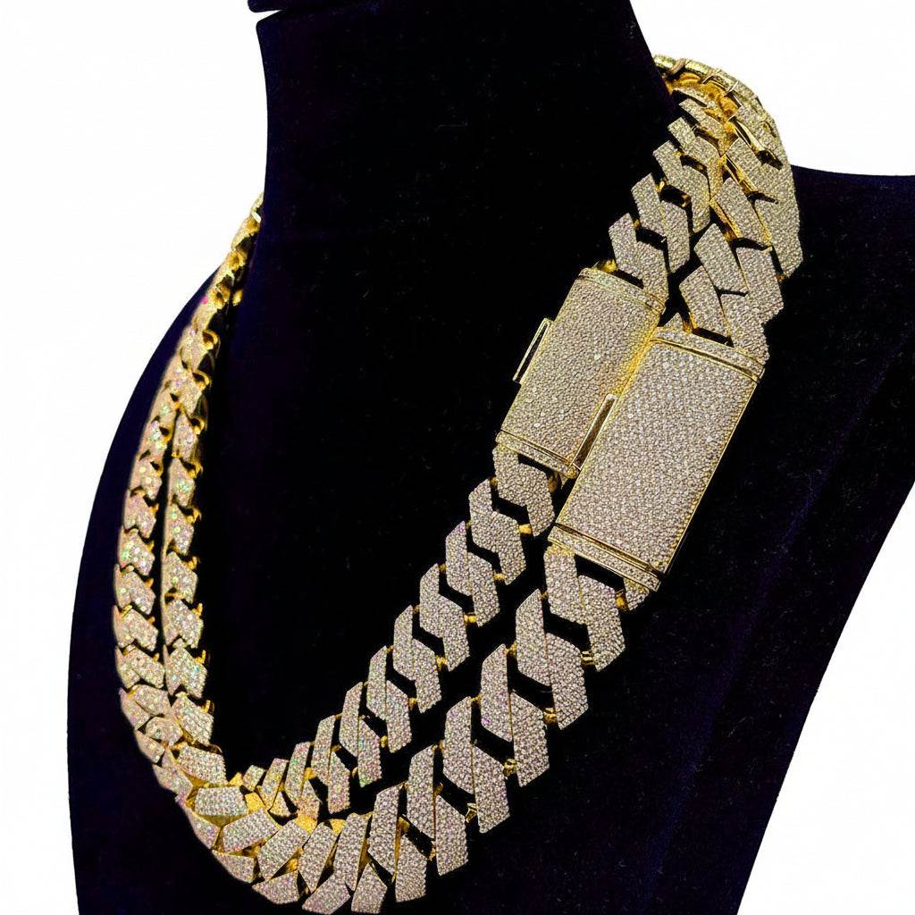 💯 - Moissanite Cuban Link Chain Necklace - GuardianAngel Jewels