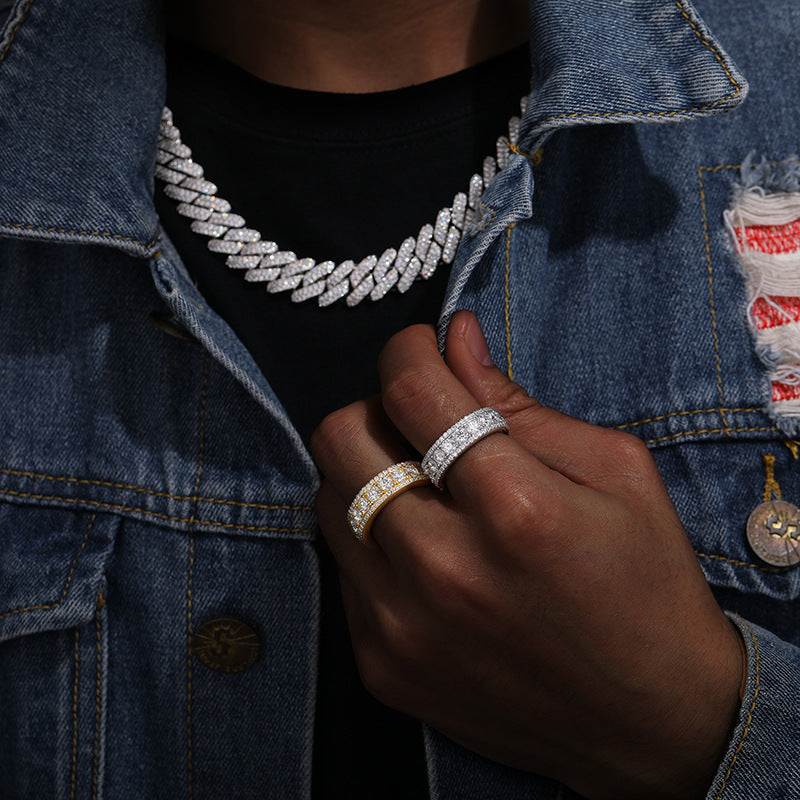 GRA Certified Exquisite Hip Hop Men's Moissanite Ring - GuardianAngel Jewels