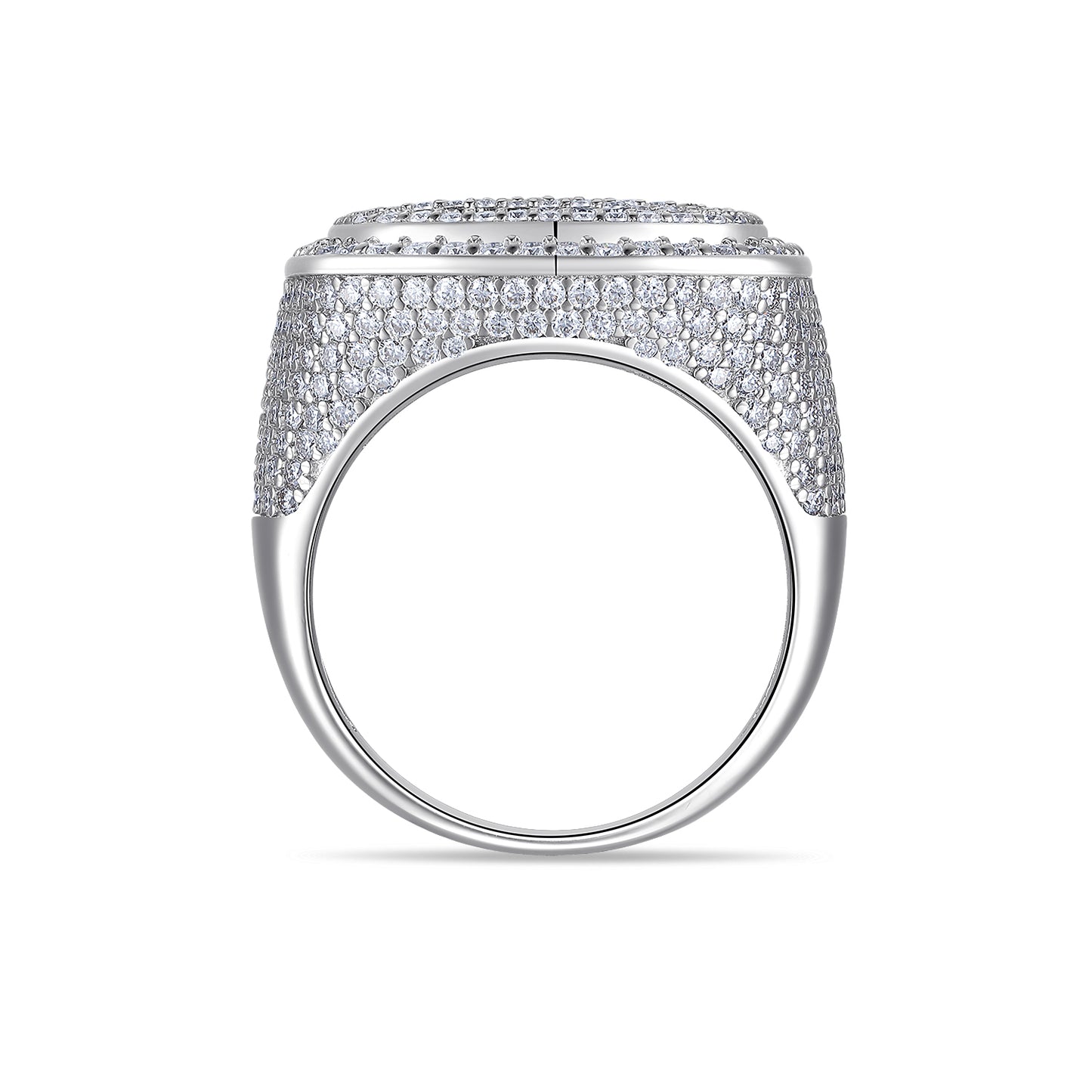 GRA Certified Bold Luxury Moissanite Platinum Plated Ring - GuardianAngel Jewels