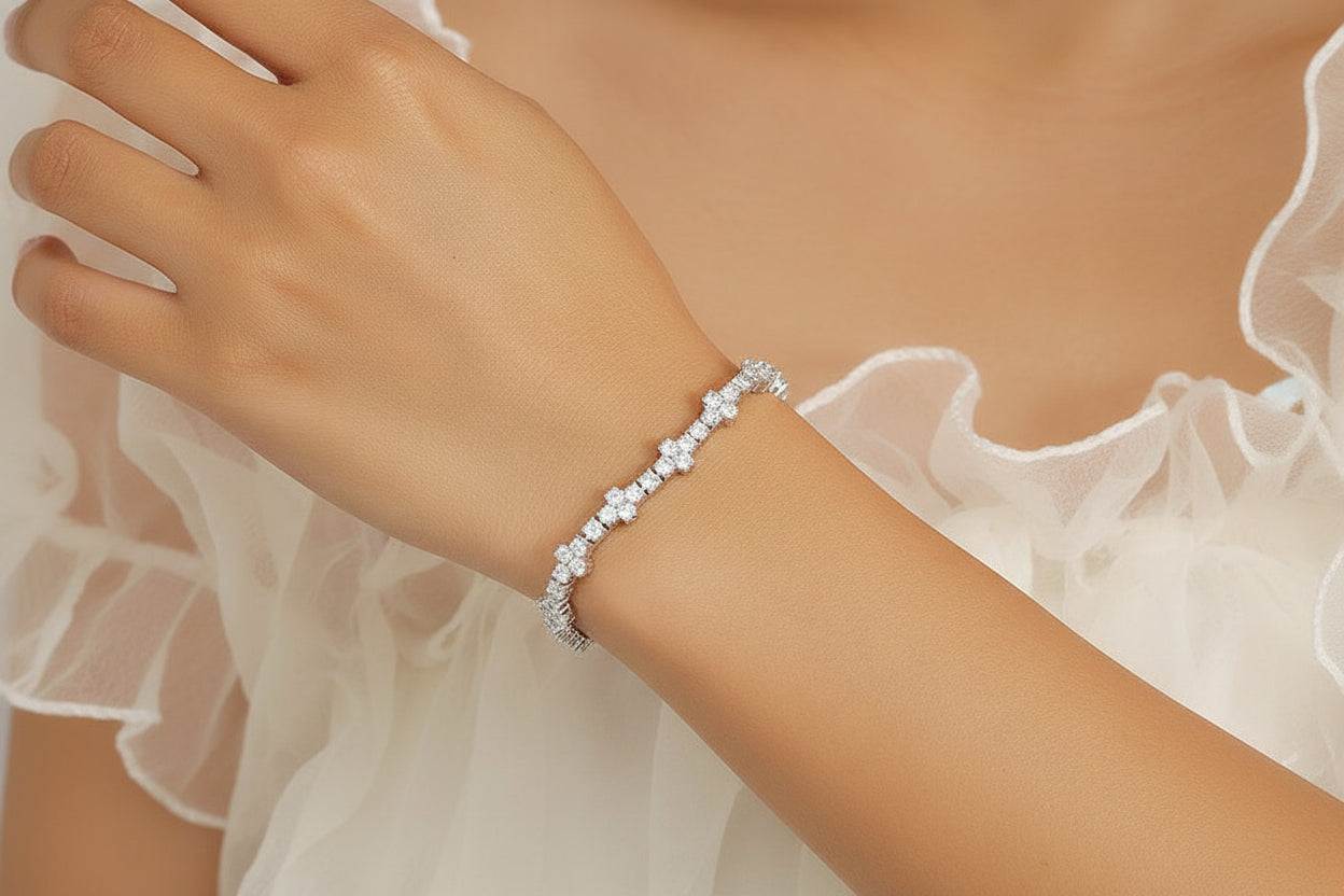 GRA Certified 3mm Sterling Silver Moissanite Tennis Bracelet - GuardianAngel Jewels