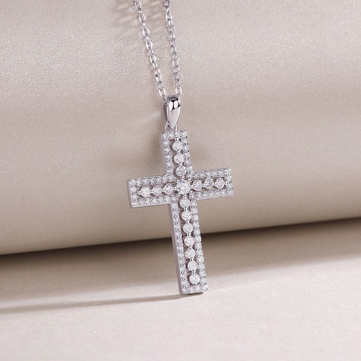 Shelter - Moissanite Pendant Necklace Sterling Silver Platinum Plated - GuardianAngel Jewels